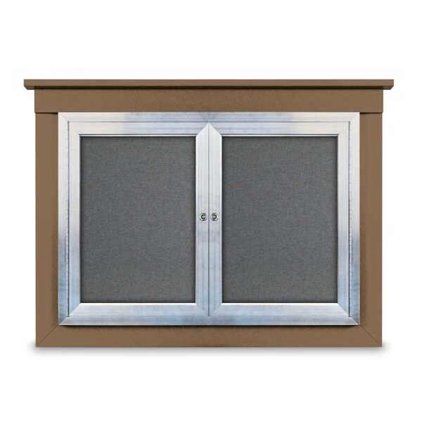 18"x24" 1-Door Enclosed Outdoor Letterboard, Hdr, Black Felt/Satin